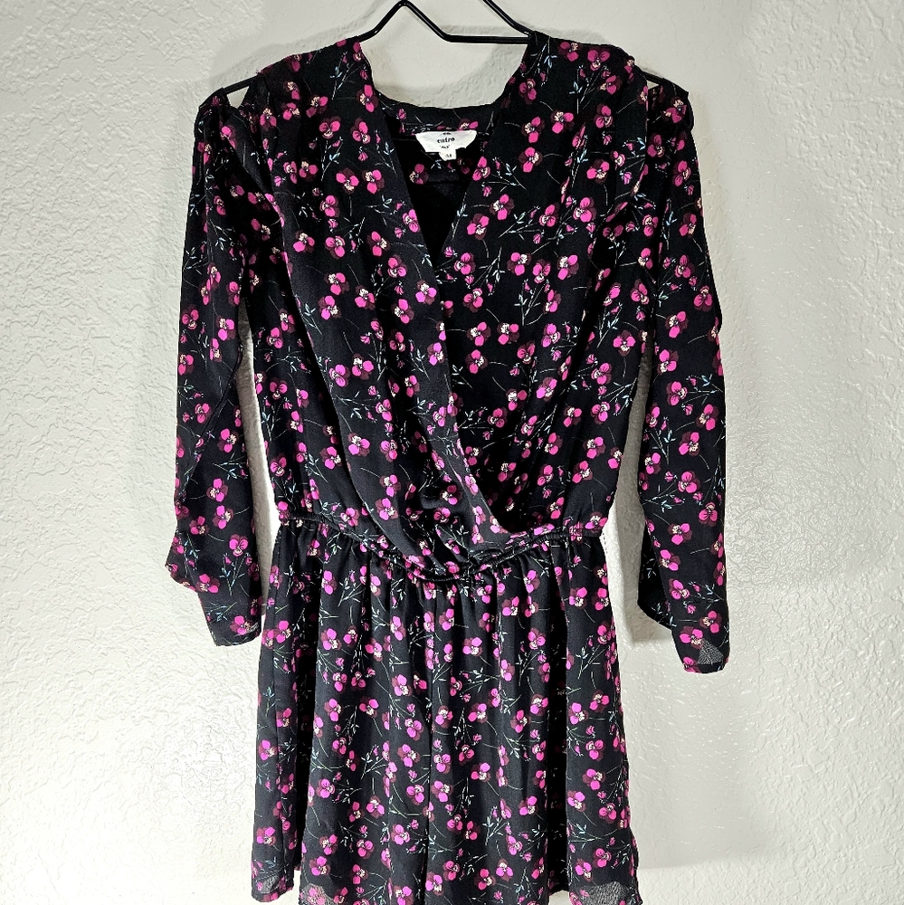 Entro Cherry Blossom Flower Design Romper Unitard
